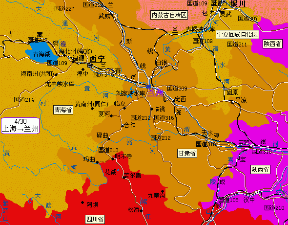川西北至甘南交通地圖
